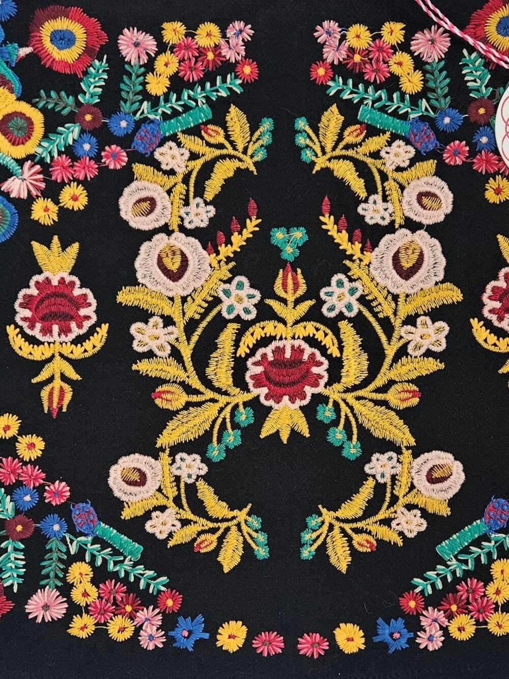 NWT Umgee Floral Embroidered Boho Mini Skirt Black Size Large - Picture 4 of 15